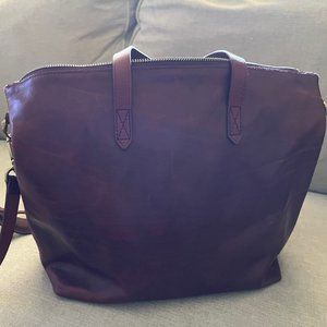 Madewell Leather Tote in Burgundy/Oxblood